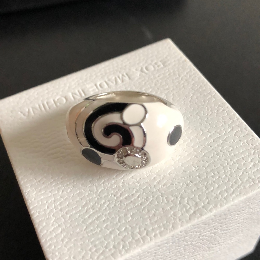 Black and White Enamel Ring